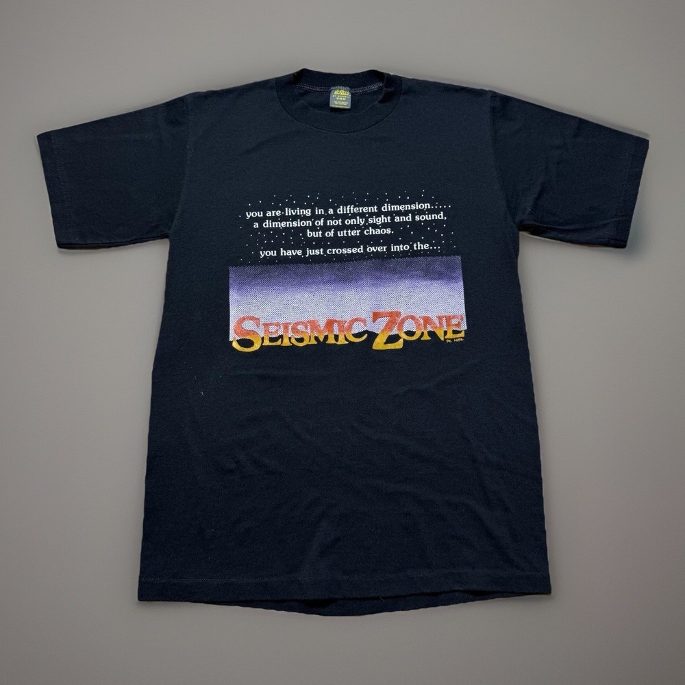 Vintage 80s The Twilight Zone Movie Quote Seismic Zone Shirt Size Medium