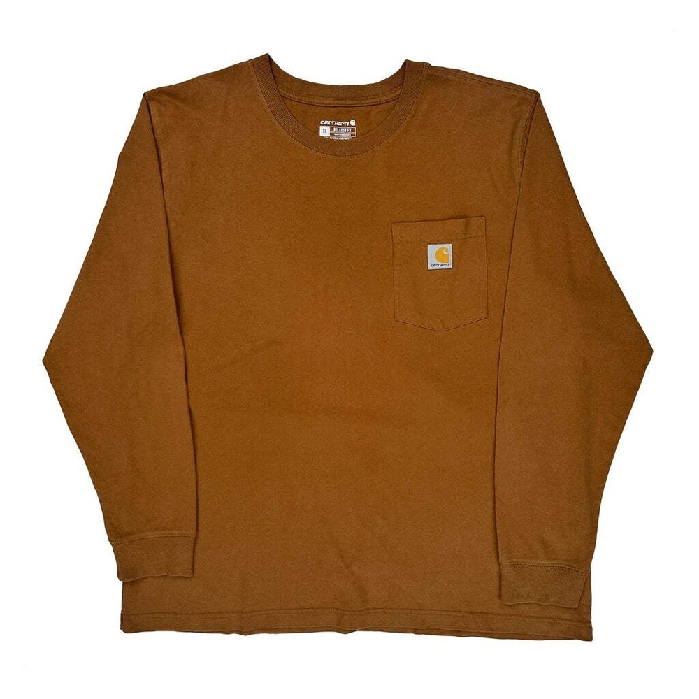 Carhartt Long Sleeve T-Shirt - XL Brown Cotton