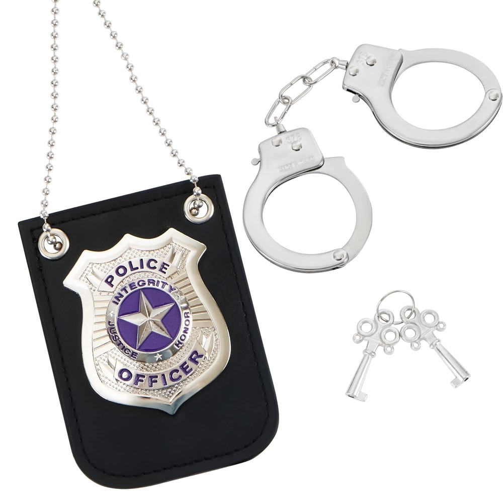 Kids Police Pretend Play Toy Set, Police Costume Accessories with Swat Badge,...