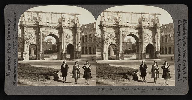 Photo:Rome Italy 1920s Arch of Constantine Triumphal Arch stereoview