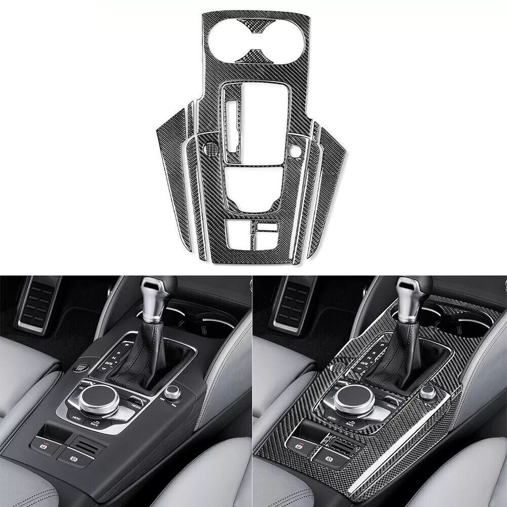 16Pcs Carbon Fiber Set Gear Shift Panel Cover Trim For Audi A3 S3 RS3 8V 2013-19
