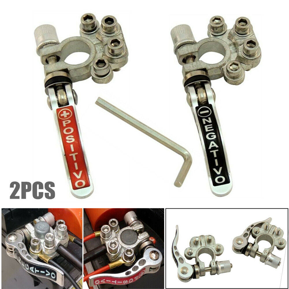 2PCS Pure Copper Auto Car RV Battery Terminal Disconnect Switch Link Universal