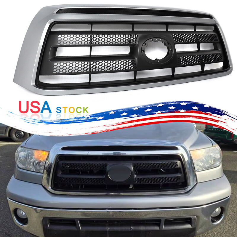Fit For Toyota Tundra 2010-2013 Front Bumper Grill Upper Grille Silver Sky Trim