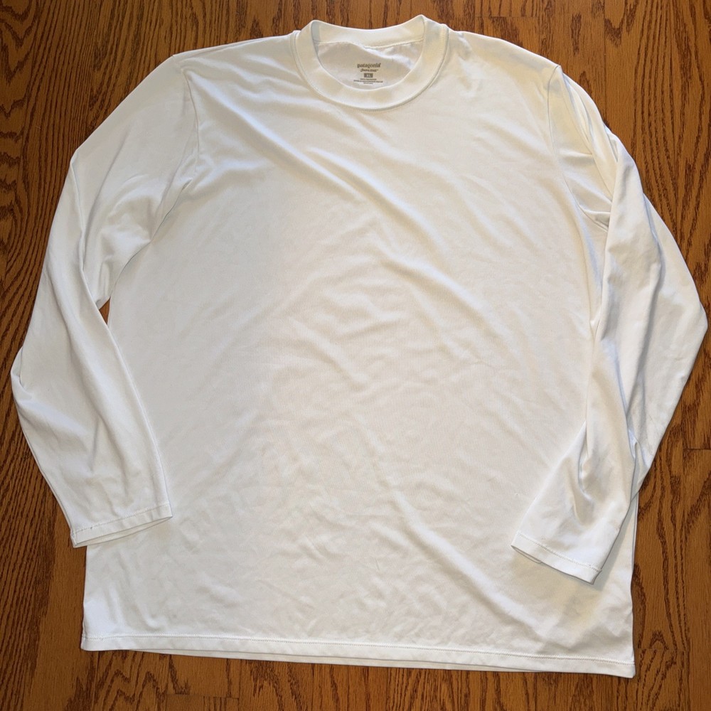 Patagonia Mens Capilene T Shirt Long Sleeve White Xl X Large Euc