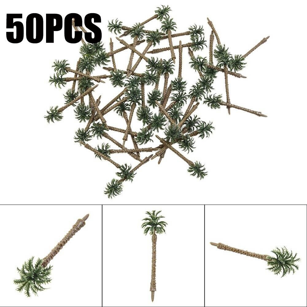 50Pcs/set Coconut Palm Trees For N Or HO Scale Layout Model Tree Accessories 7cm