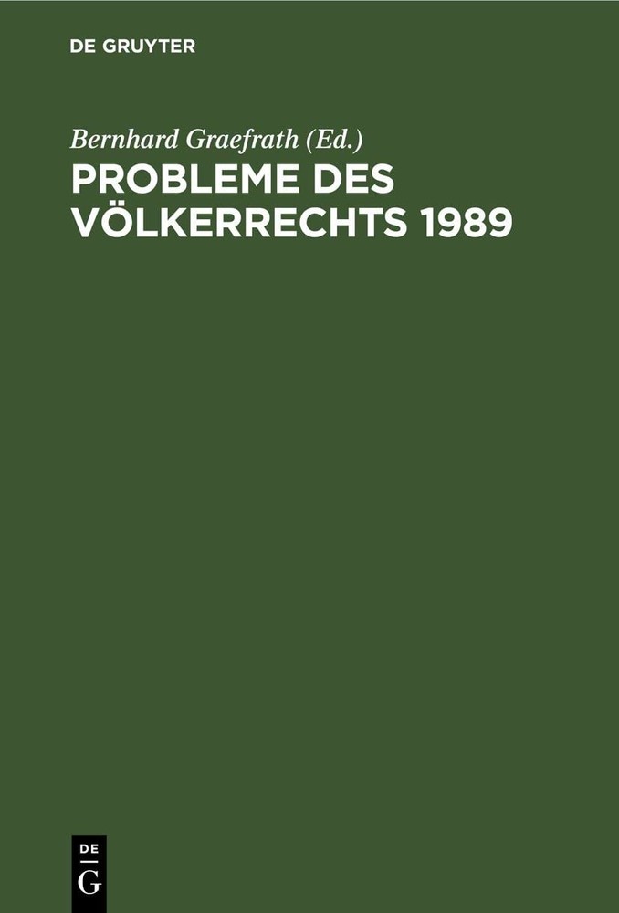 Probleme Des Völkerrechts 1989 (Hardback)