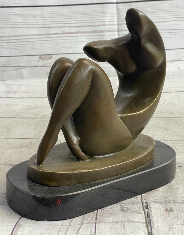 Modern Abstract Female Bronze Statue Signed Artwork by Darvish-image