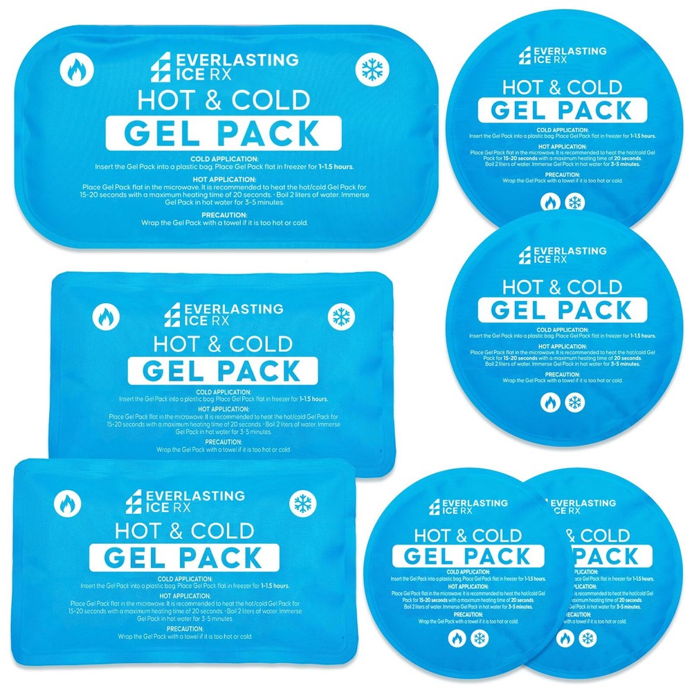 Reusable Hot and Cold Gel Ice Packs for Injuries - 7 Pack Variety Gel Ice Pac...
