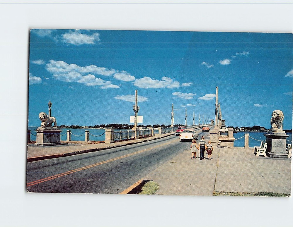 Postcard Bridge of Lions Over Matanzas River St. Augustine Florida USA