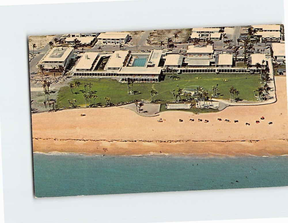 Postcard Aerial View Colonnades Beach Hotel Palm Beach Shores Florida USA