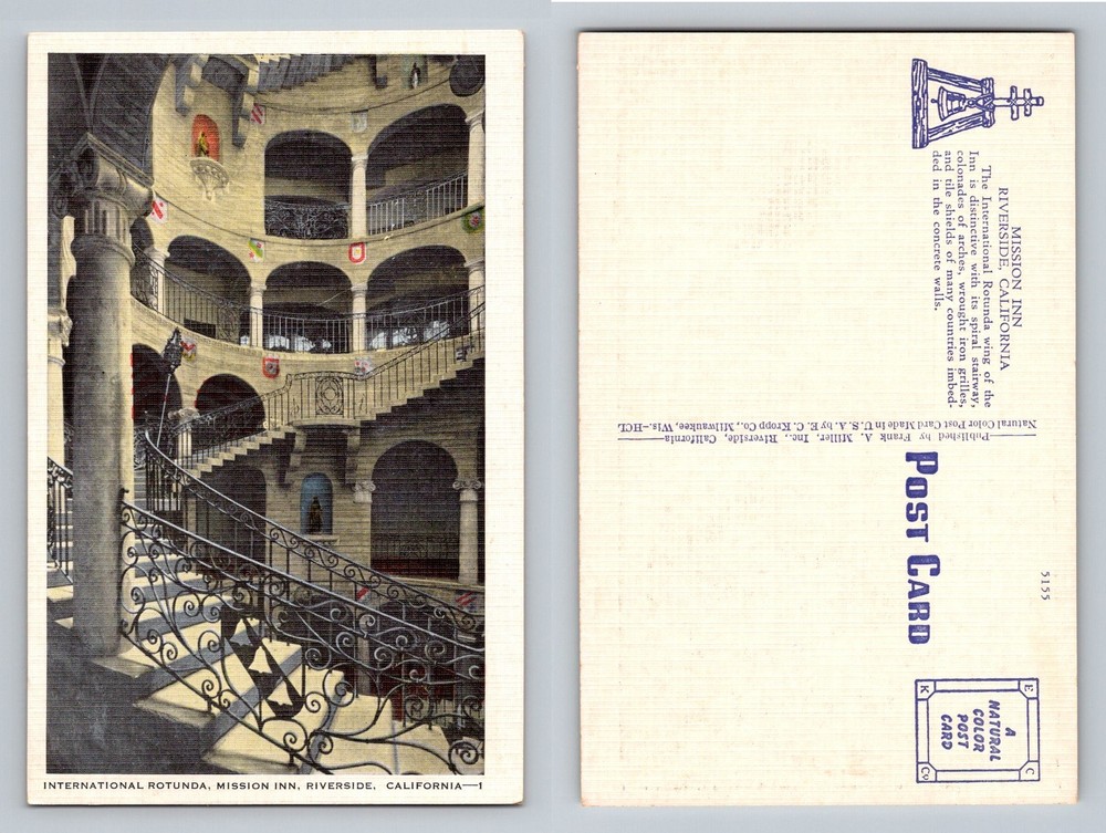 Riverside CA-California, Mission Inn International Rotunda, Vintage Postcard