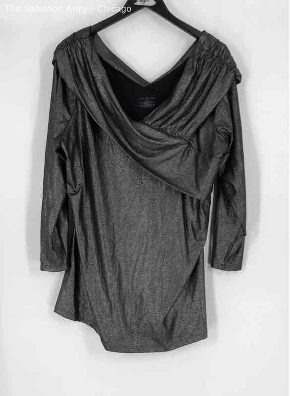 Lane Bryant Womens Silver Off Shoulder Long Sleeve Blouse Top Size 18/20