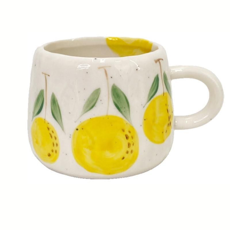 Coffee Mug 12oz Ceramic Lemon Pattern Cup Kitchen Decor Gift Summer Vibes