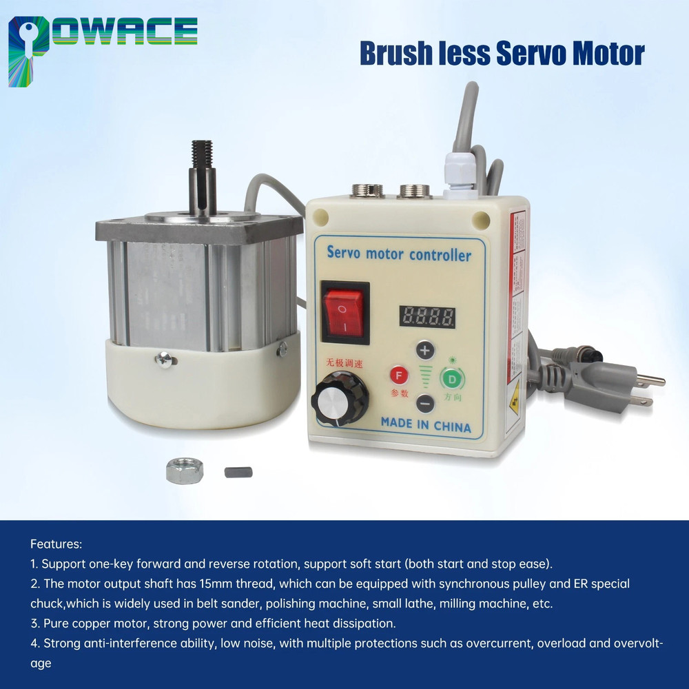 【US】550W 750W 2200W AC Brushless Servo Motor With Speed Drive CNC Controller Kit