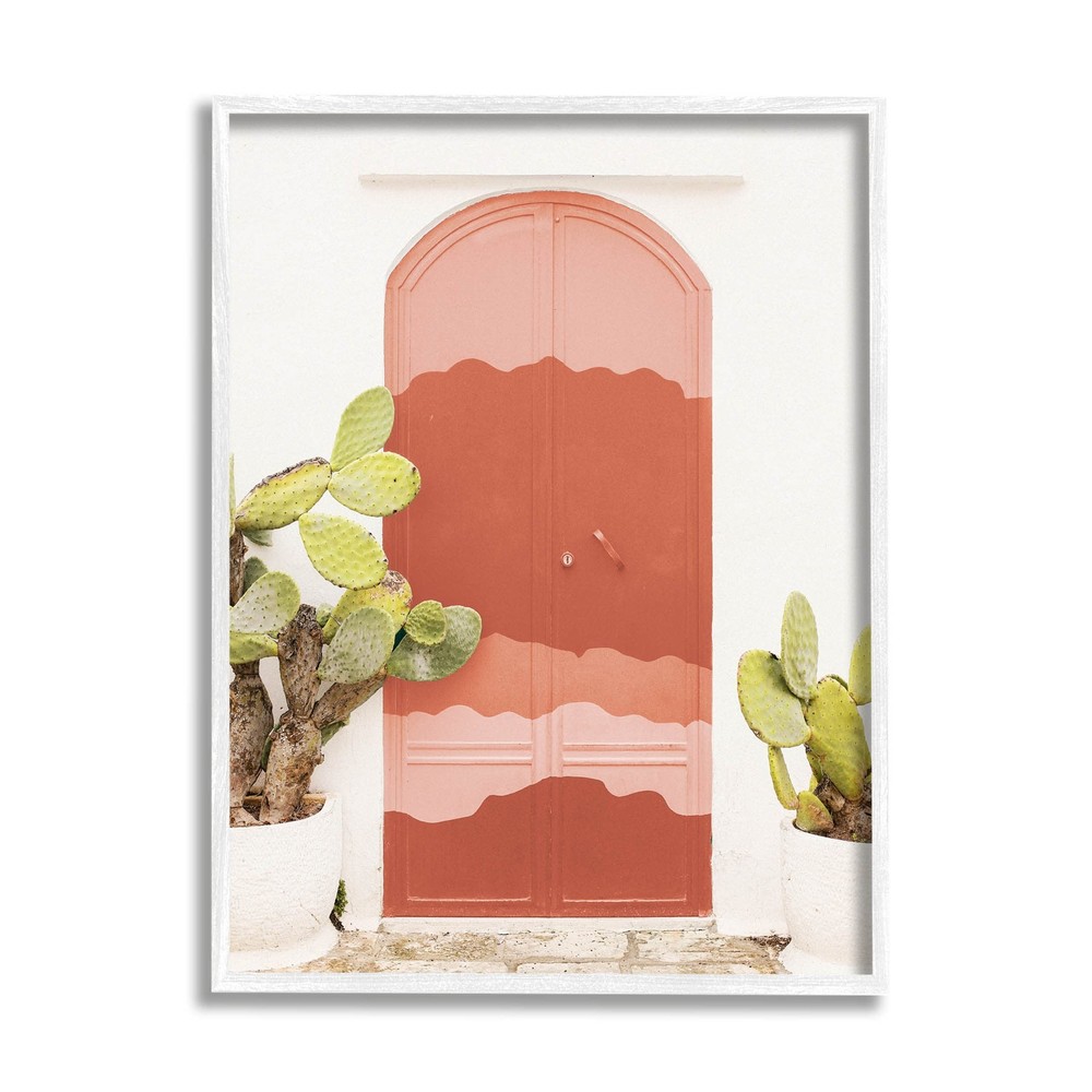 Contemporary Desert Doorway Cactus Giclee Framed Wall Art, Design by Leah Str...