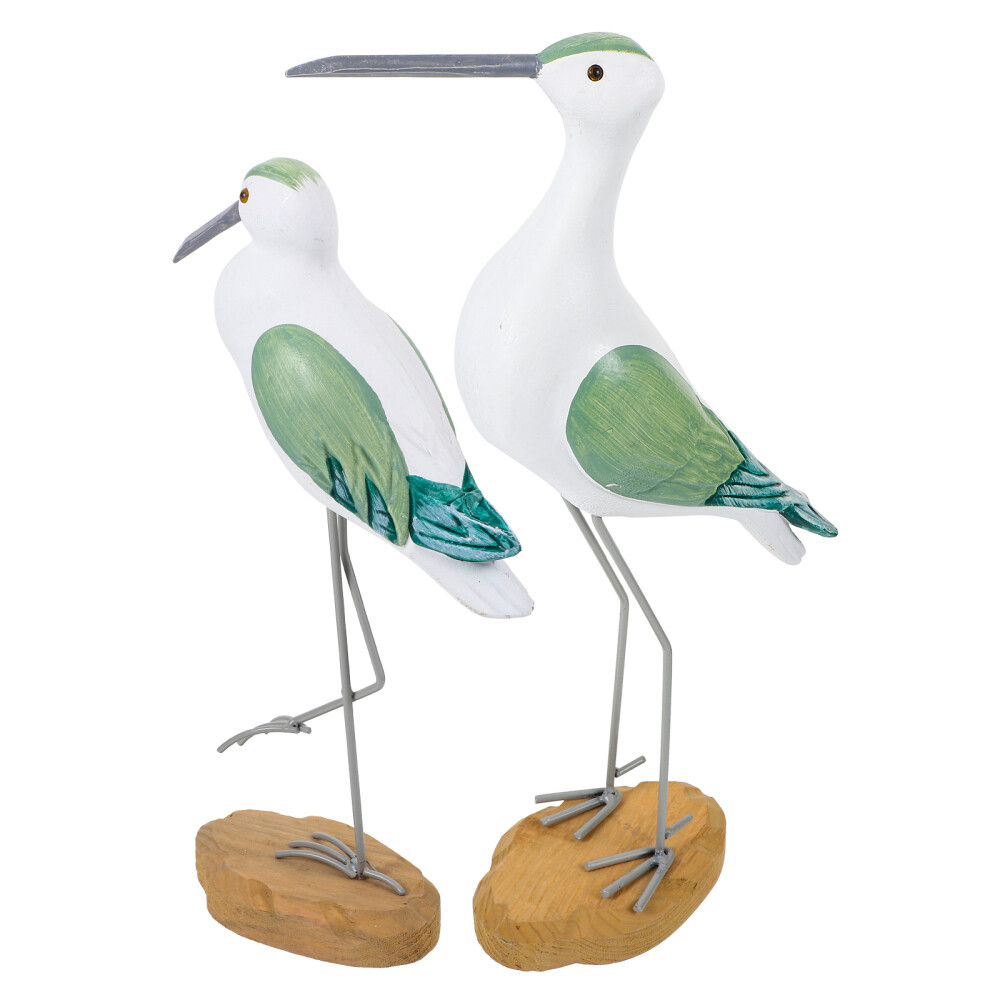 2 Pcs Sea Bird Figurine Mediterranean Decor Home Mediterranean Desk Ornament