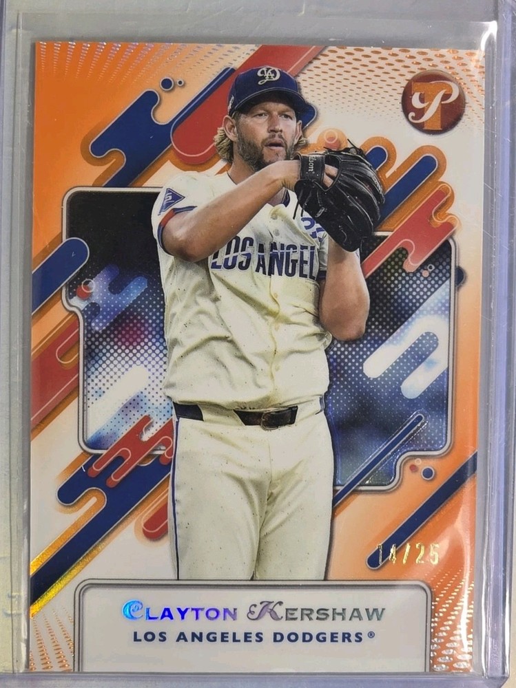 2025 Topps Pristine Clayton Kershaw Orange Refractor /25 Dodgers