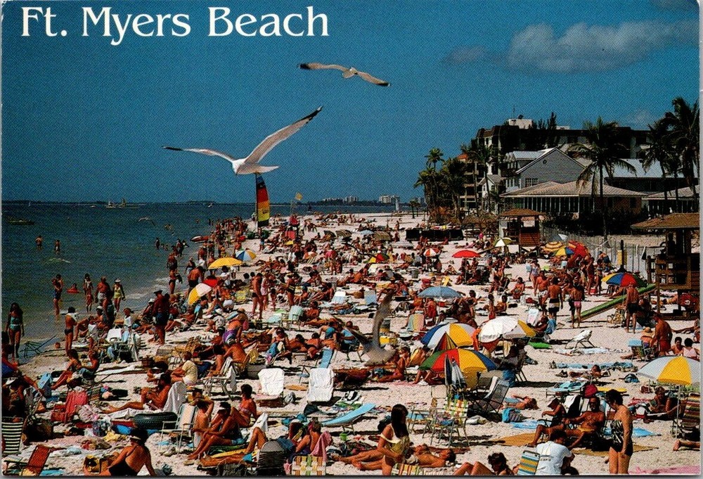 Ft. Myers Beach Florida Gulf of Mexico Water View c1980 View