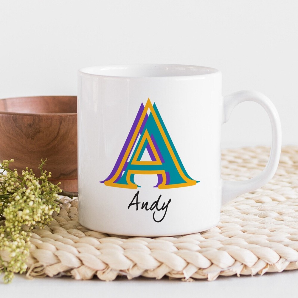 Personalised Mug With Stylish Initial  Gift For Him Or Her  Personalized Mug