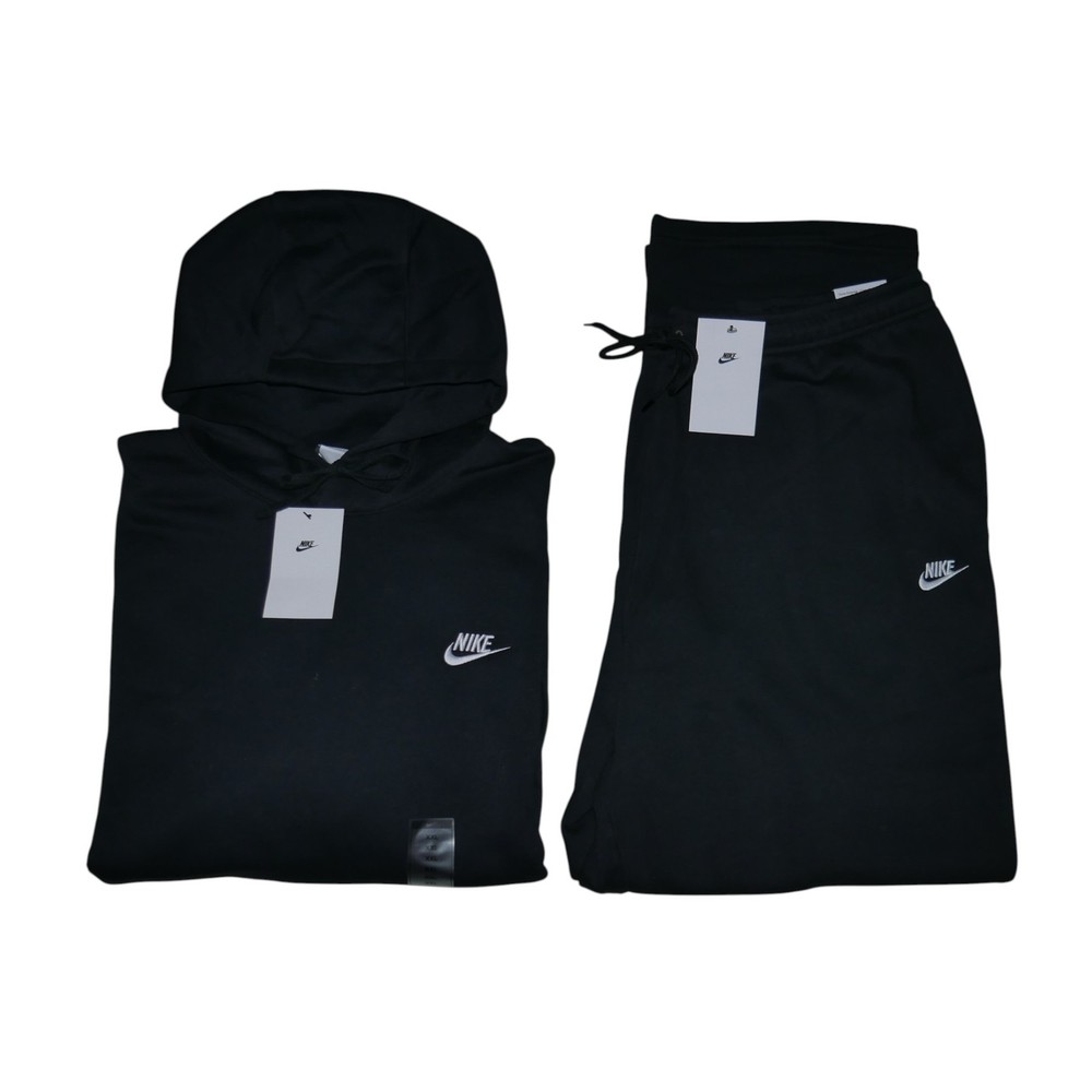 Nike Club Fleece 2 Piece Black Sweatsuit Mens Size 2XL Tracksuit Outfit NSW NWT