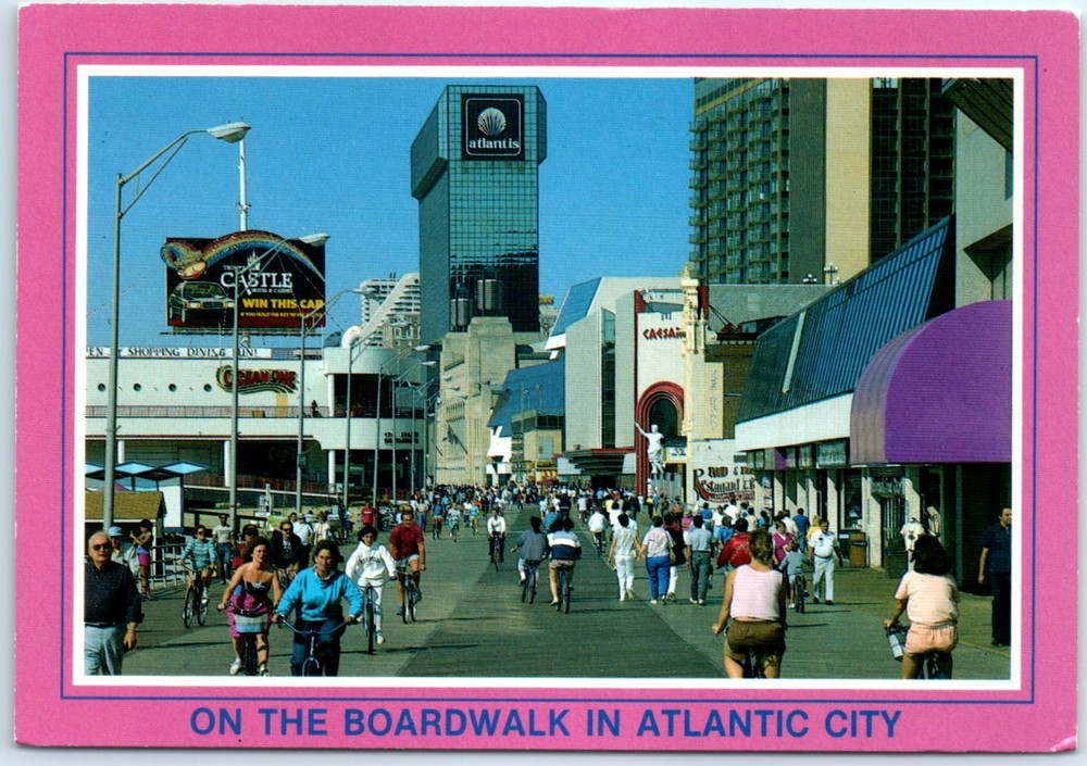Postcard - On the Boardwalk in Atlantic City, New Jersey