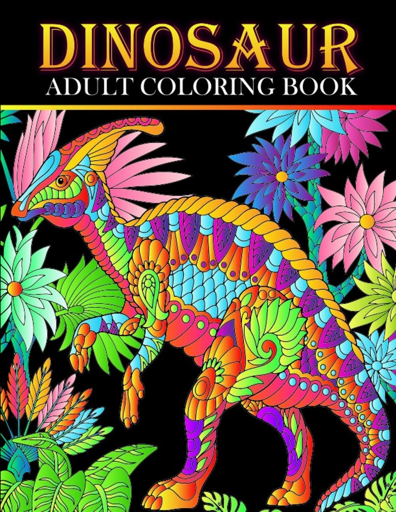 Dinosaur adult coloring book