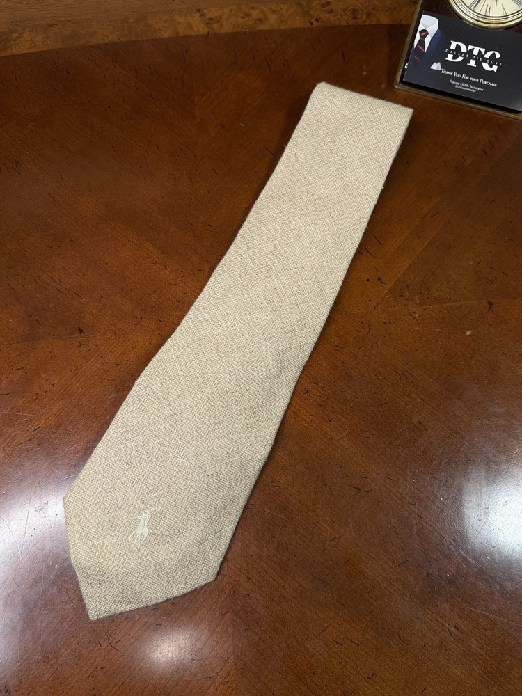 Polo Ralph Lauren Men's Solid Linen Neck Tie With Front Pony