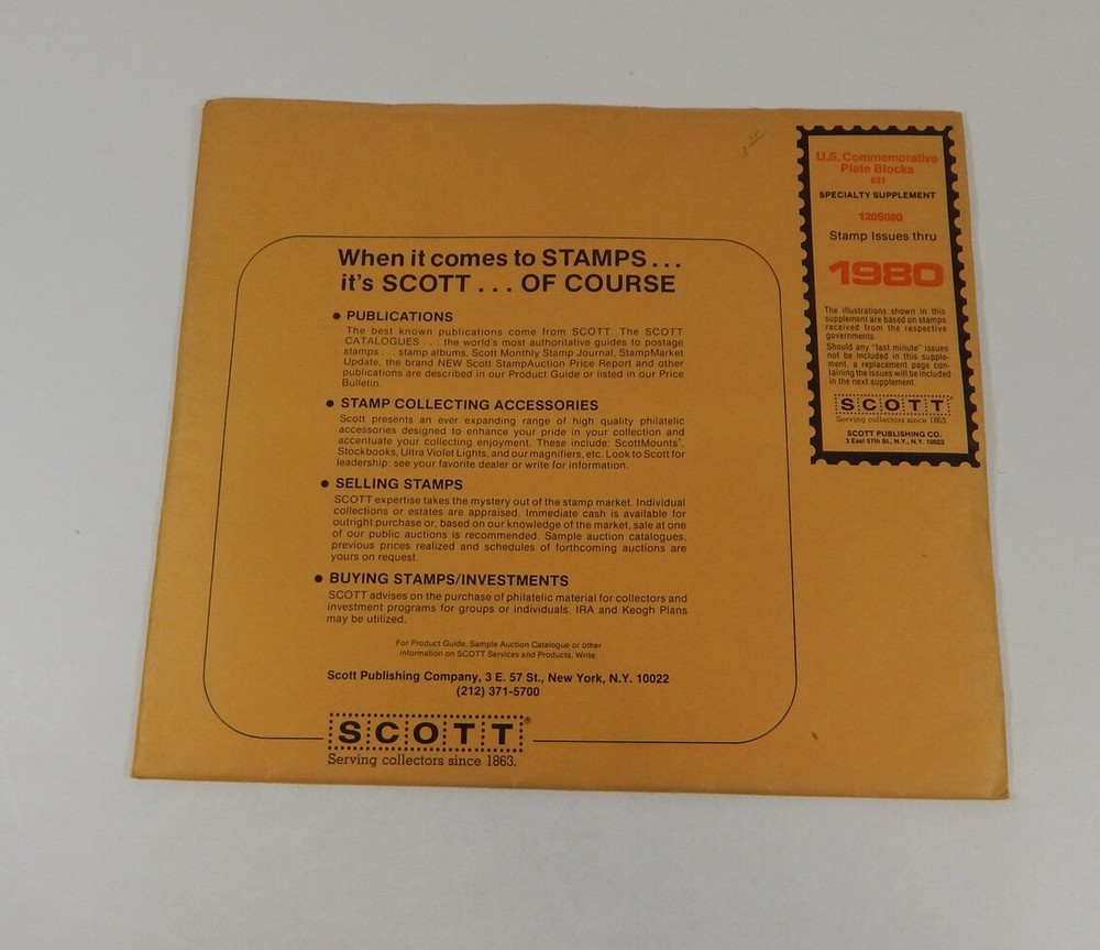 Scott US Commemorative Plate Blocks #31 1980 Specialty 120S080 Stamp Album Pages