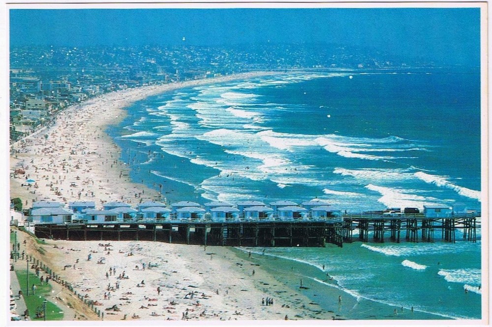 Postcard Fisherman's Rendezvous Crystal Pier Pacific Beach San Diego California
