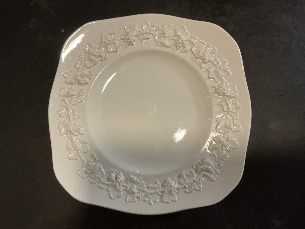 Wedgewood Queensware embossedcream on cream china plate