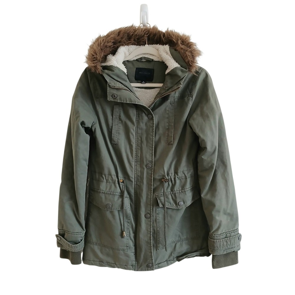 Miss London Black Label Army Green Military Jacket Womens Small EUC