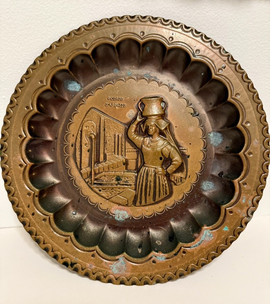 Ricordo D'Abruzzo Copper Metal Wall Hanging Plate 7.5