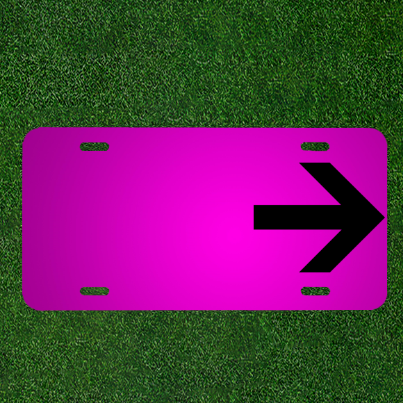 Custom Personalized Car License Plate with Names on Right Arrow Design