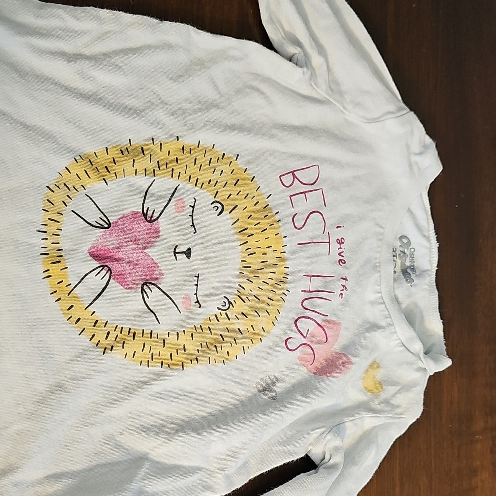 OshKosh Originals Unisex Toddler 3T White Lion Heart Graphic Long Sleeve Tee