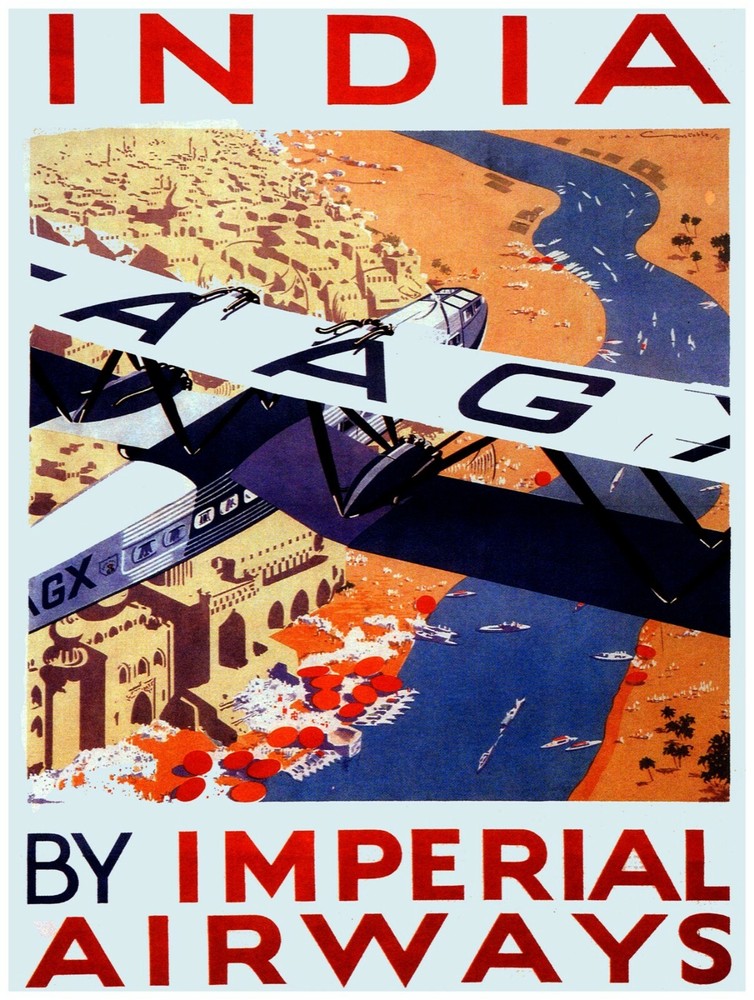 7759.Decoration Poster.Home Room wall interior design.India Imperial aviation