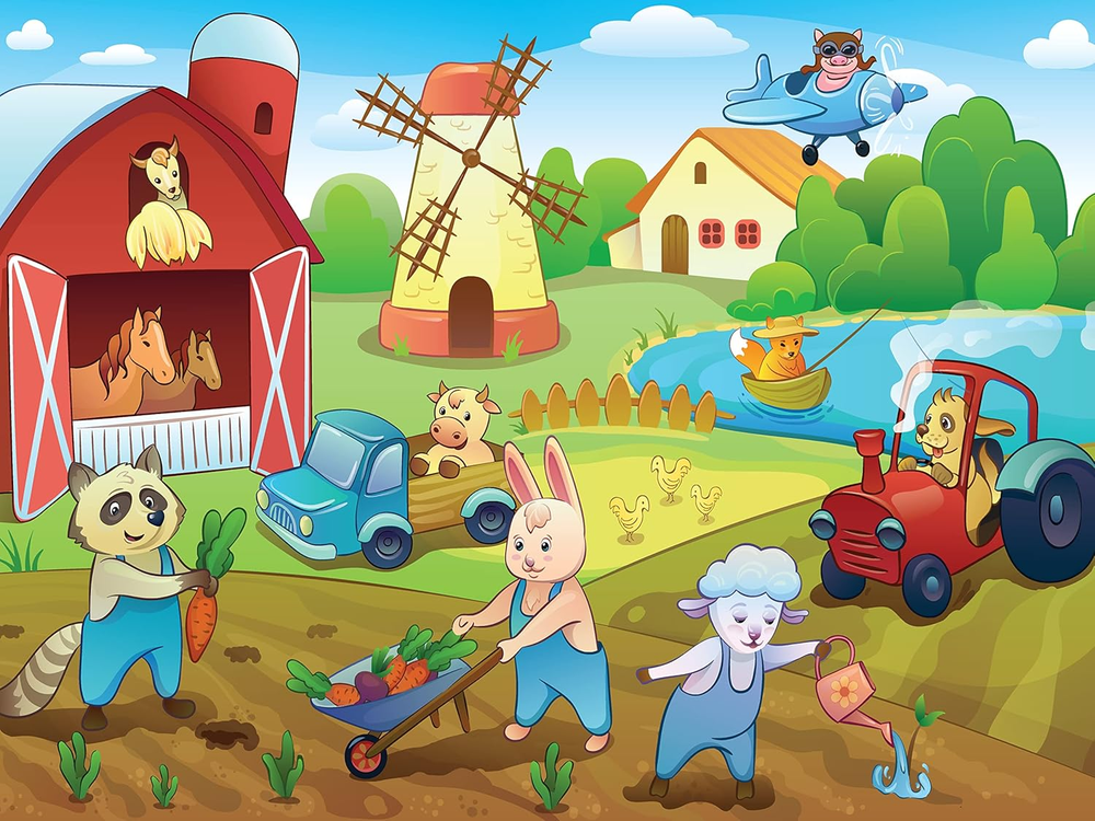 Klean Kids Farm Disposable Placemats for Toddlers - 40 Pack Fun Design