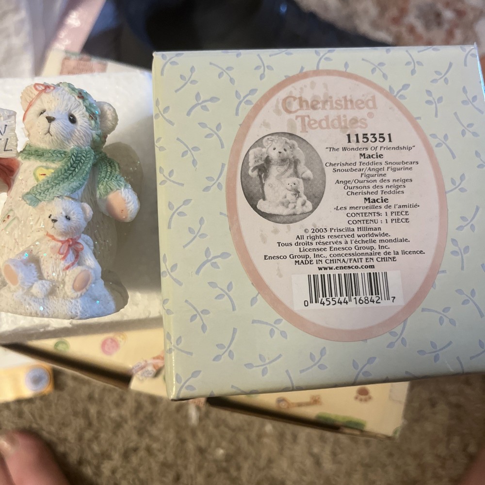Cherished Teddies Angel Figurine, Macie , Orig. Box, 2.5