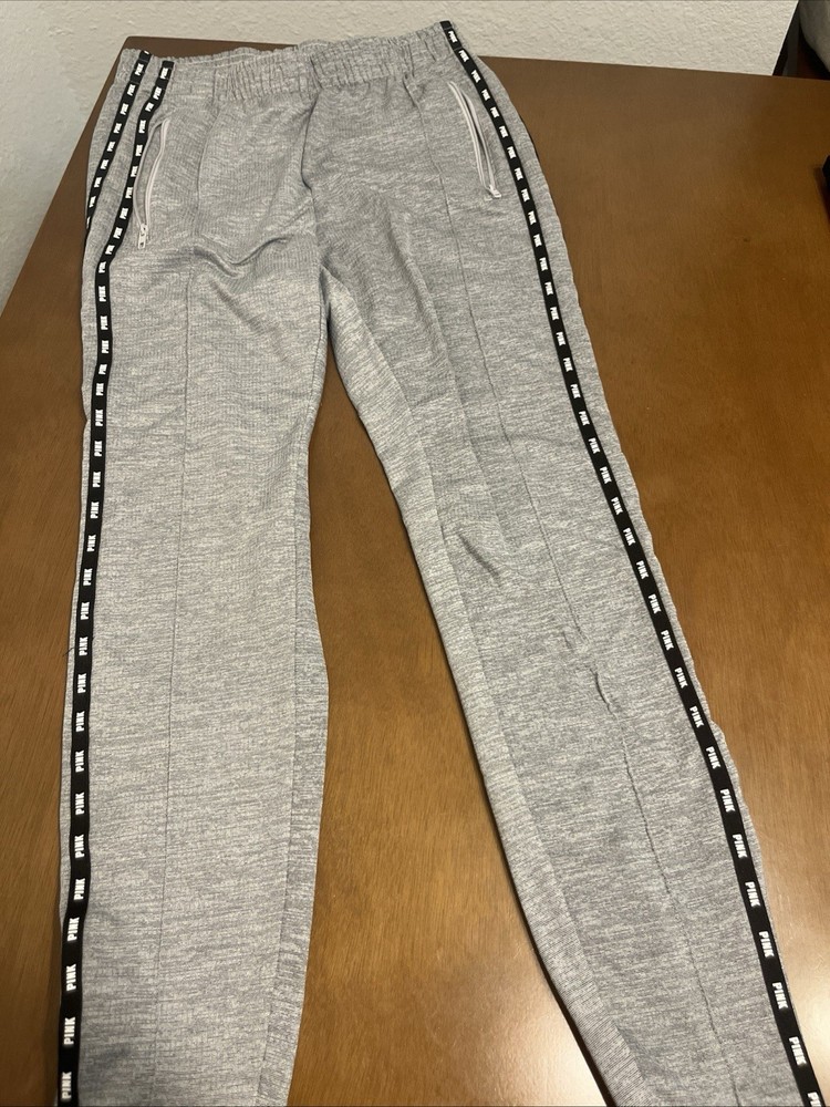 PINK Victoria’s Secret Pants Womens Size S Grey Stretch Jogger With Zip Pockets