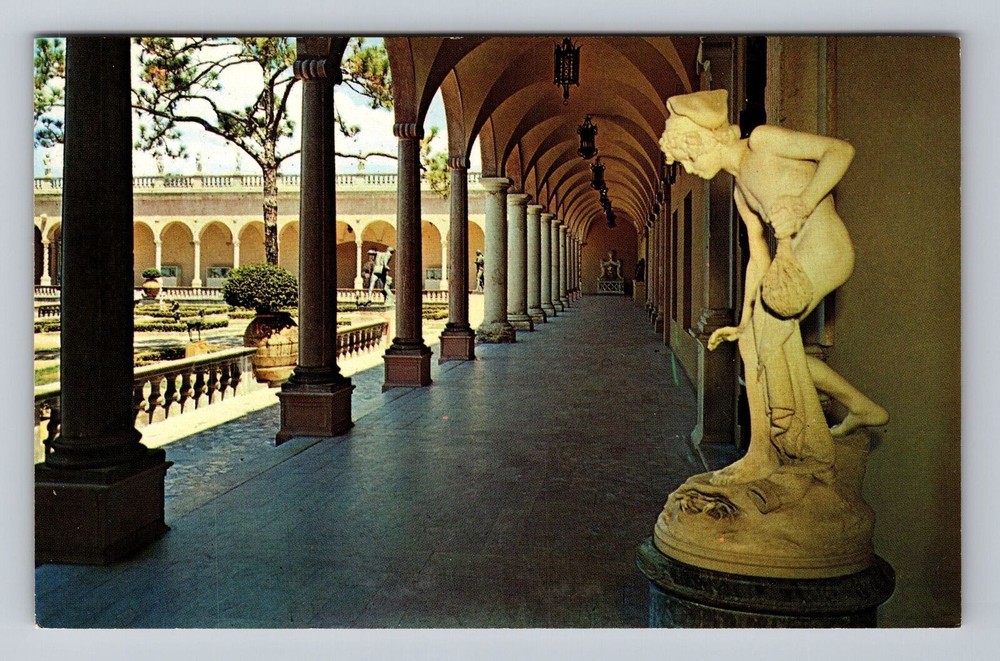 Florida FL Sarasota Ringling Museum Of Art View Of East Loggia Vintage Postcard