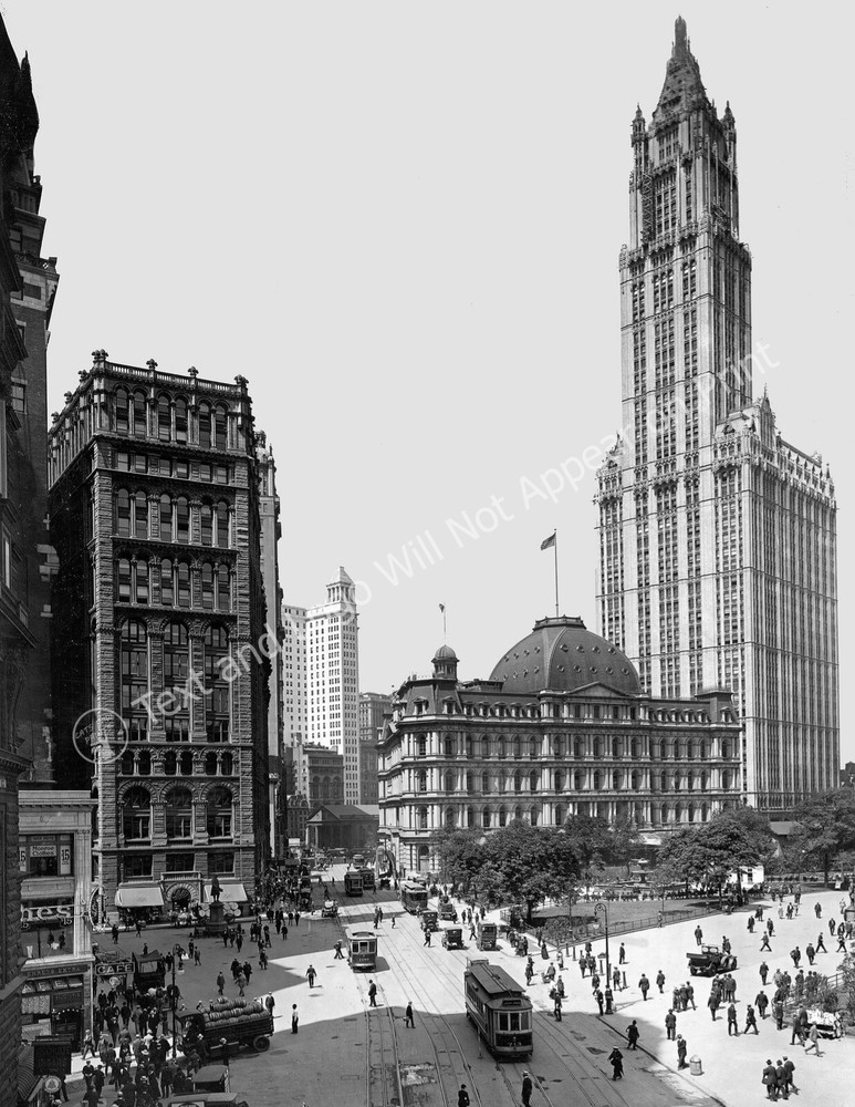 1916 Park Row, New York City, New York Vintage Old Photo 8.5