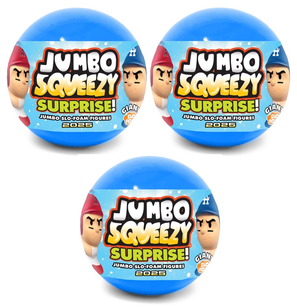 3 Pack - MLB Baseball Jumbo SqueezyMates Capsules - Series 5 Baseball 2025