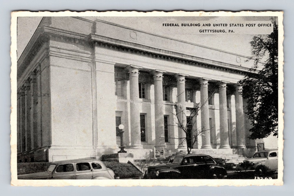 Gettysburg PA-Pennsylvania Federal Building And US Post Office Vintage Postcard