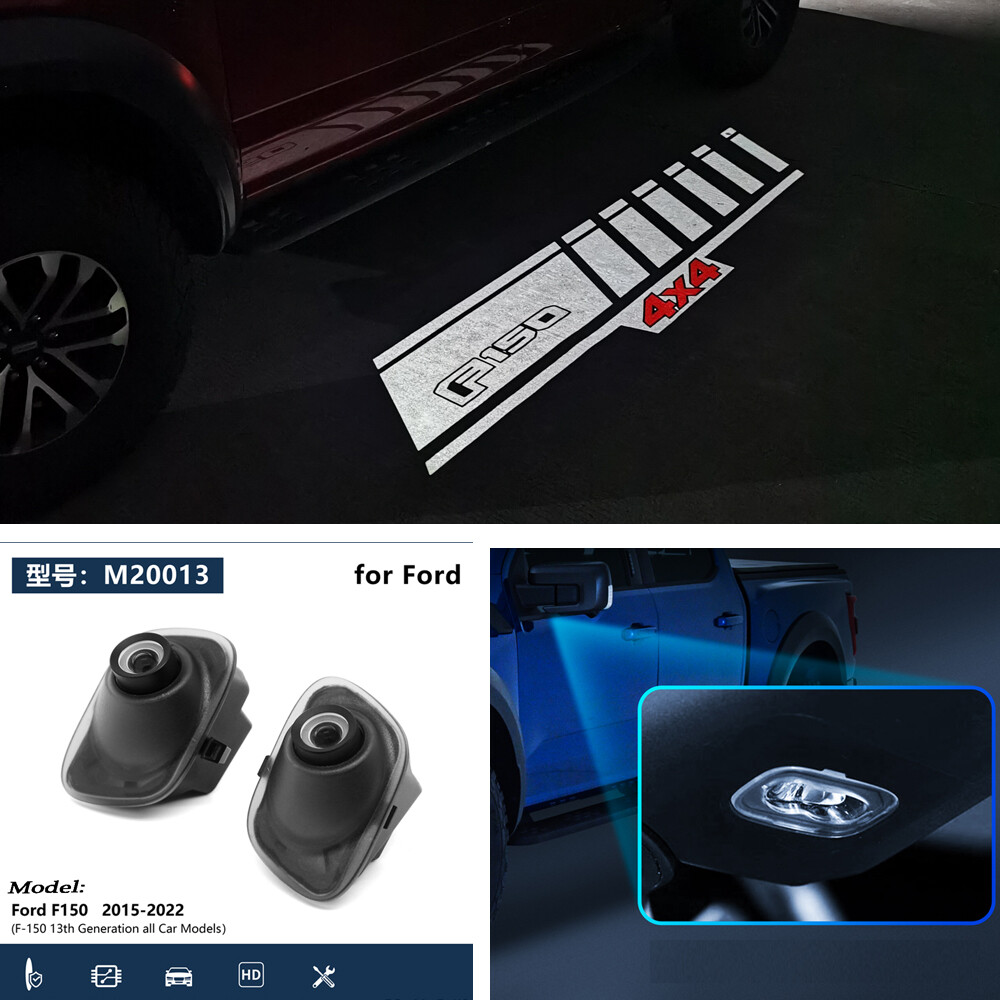 1 Pair F150 4X4 Side Mirror Puddle LED Projector Light for Ford F150 2015-2020