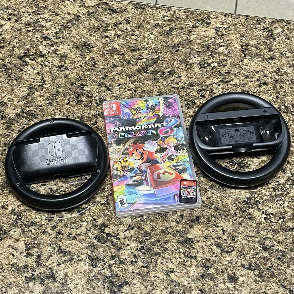 New Mario Kart 8 Deluxe + Steering Shells Nintendo Switch *READ*