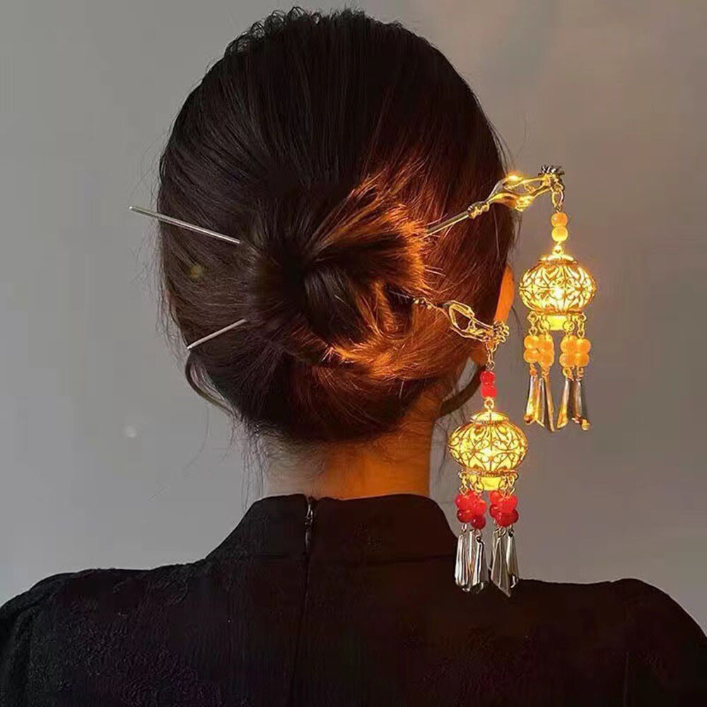 Ponytail Holder Hairpins Han Costume Hair Accessories Headpieces Glowing Light