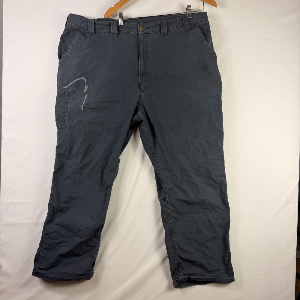 Carhartt B151 Men's 44x30 Duck Canvas Carpenter Pants Navy Blue Loose Fit Cotton