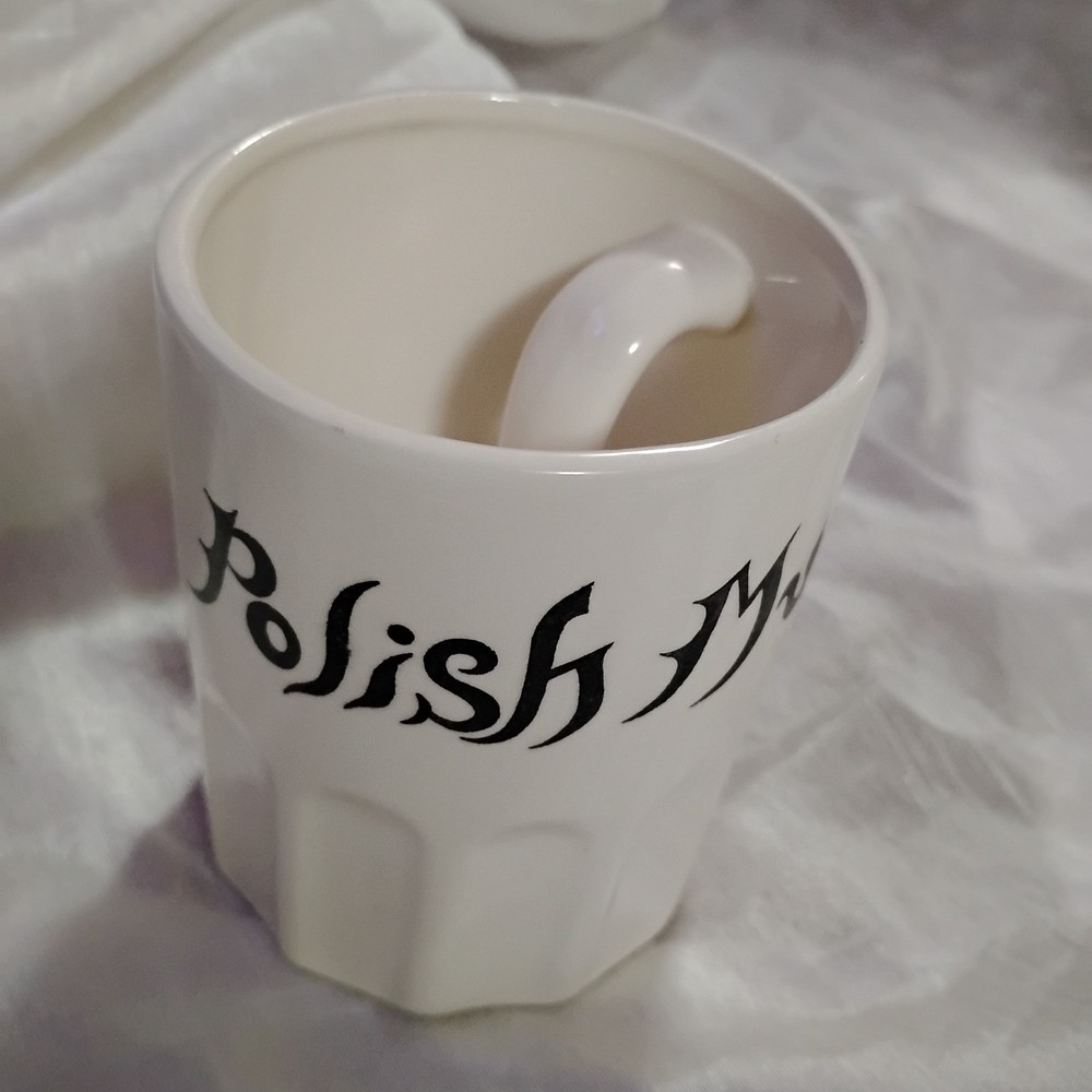 Polish Mug Novelty Gag Gift Cafe Mug w/ Inside Handle Ceramic Cup