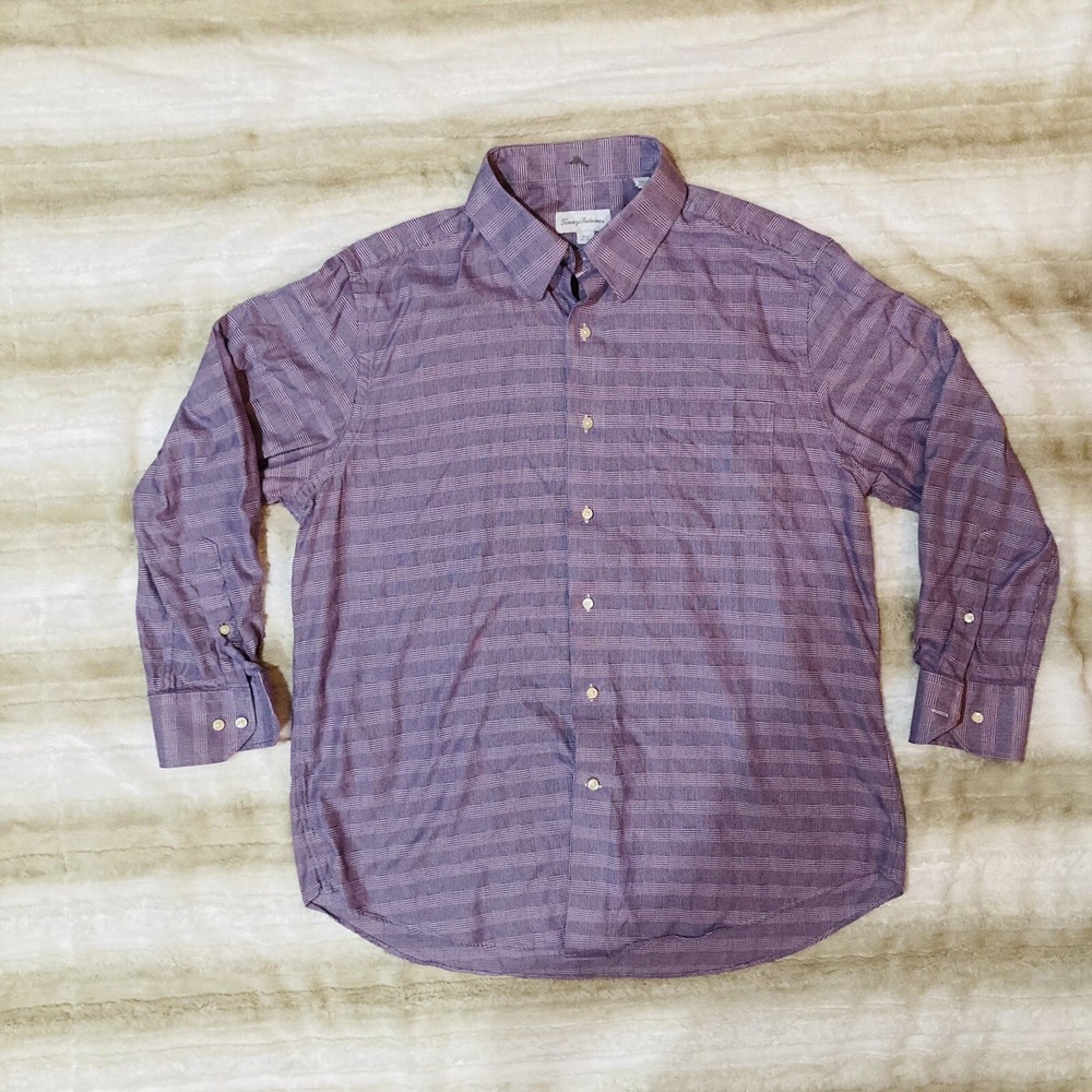 Tommy Bahama Dress Shirt Mens Long Sleeve Button Up Purple 16 1/2 32/33