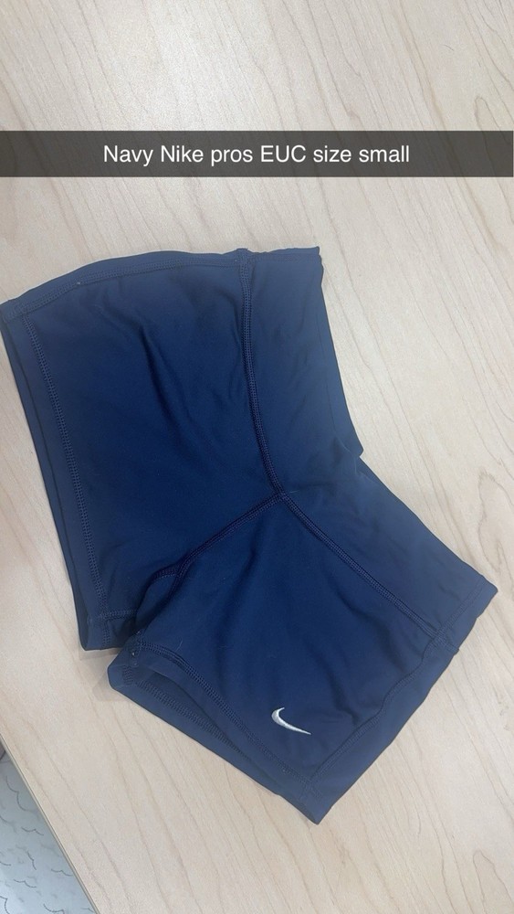 Nike Women's Navy Blue Performance Spandex Volleyball Workout Shorts Sz Sm