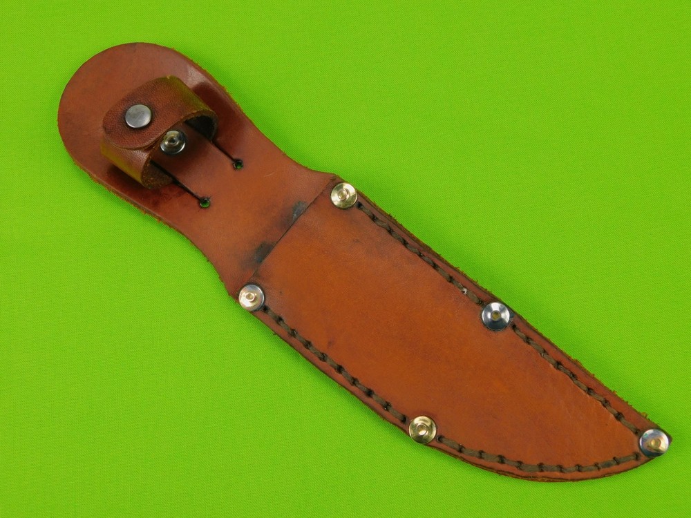 Vintage US Handmade Bowie Knife with Leather Sheath Scabbard